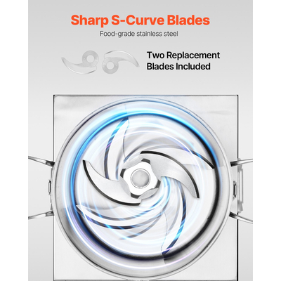 VEVOR Επεξεργαστής Τροφίμων &amp; Μπλέντερ λαχανικών 10L από ανοξείδωτο χάλυβα ποιότητας τροφίμων