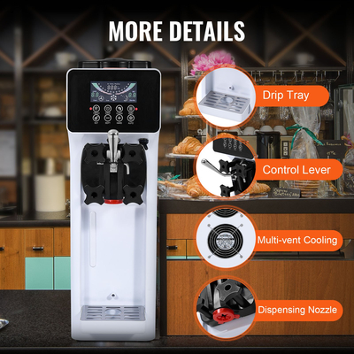 Παγωτομηχανή VEVOR Soft Serve Παγωτομηχανή 10L/H Yield Single Flavor Πάγκος