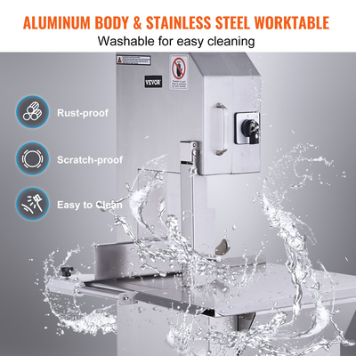 VEVOR 2200W Επαγγελματικό Ηλεκτρικό Πριόνι Κρέατος Ανοξείδωτο Πριόνι για κόκκαλα