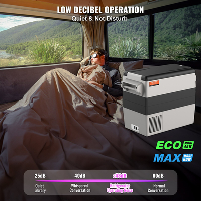 VEVOR Φορητός συμπιεστής ψυγείου αυτοκινήτου 52 L Διπλής Ζώνης για Αυτοκίνητο Σπίτι