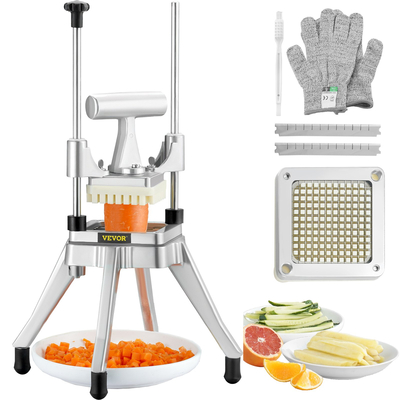 VEVOR Εμπορικός κόφτης λαχανικών φρούτων 1/4&quot; Blade Heavy Duty Professional Food Dicer Kattex French Fry Cutter Κρεμμυδάκι σε ροδέλες Ανοξείδωτος χάλυβας για πιπεριές ντομάτας Μανιτάρι πατάτας