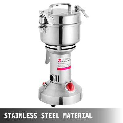 VEVOR Electric Grain Grinder 0,77 LBS Grain Grinder Mill 2000W Powder Machine Flour Mill Grinder Electric Grain Grinder for Herb Pulverizer Μηχανή λείανσης από ανοξείδωτο χάλυβα ποιότητας τροφίμων για σιτηρά