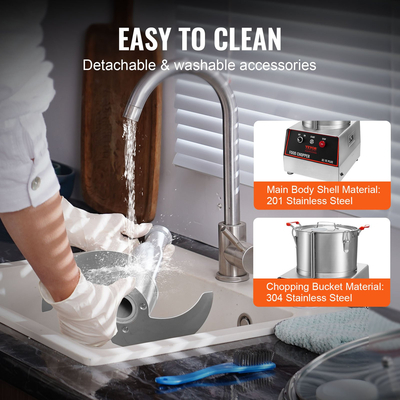 Επεξεργαστής τροφίμων VEVOR και μπλέντερ λαχανικών 750W 7 Quart από ανοξείδωτο ατσάλι