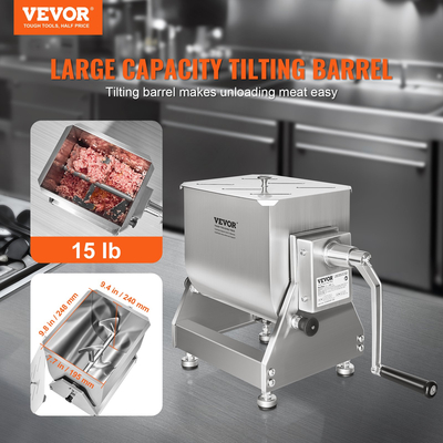 VEVOR 15 Pound Tilt Manual Meat Mixer Sausage Hand Mixer Machine από ανοξείδωτο χάλυβα