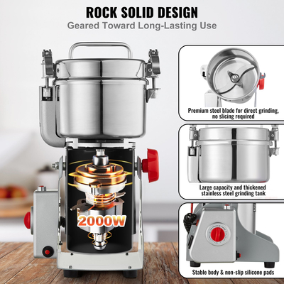 VEVOR 750g Εμπορικός Μύλος Μπαχαρικών Ηλεκτρικός Μύλος Μύλου Υψηλής Ταχύτητας