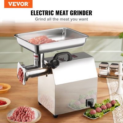 VEVOR Ηλεκτρικός Μύλος Κρέατος, 8,3 Lb/Min, 650W (4600W MAX) Βιομηχανική μηχανή κιμά με 2 λεπίδες, 3 πλάκες λείανσης, αλλαντοποιός &amp; κιτ Kubbe 304 από ανοξείδωτο ατσάλι, Εμπορικός μύλος κρέατος, ETL
