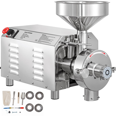 Εμπορική μηχανή λείανσης VEVOR για κόκκους 2,2kw, Ηλεκτρικός μύλος κόκκων 30-50kg/h, Μηχανή λείανσης σε σκόνη χωρητικότητας 50kg, Μηχανή σε σκόνη από ανοξείδωτο ατσάλι, για ξηρούς κόκκους με μπαχαρικά σόγιας
