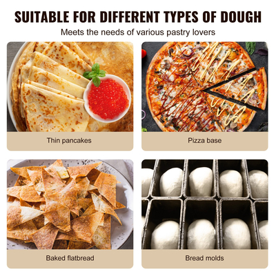 VEVOR 15 ιντσών με ρολό ζύμης πίτσας Αυτόματη εμπορική πρέσα ζύμης πίτσας