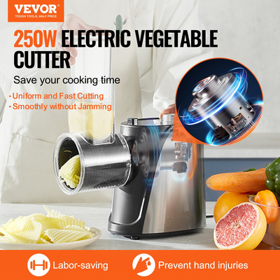 Σαλατοποιός VEVOR Electric Cheese Triter Salad Maker, 250W Salad Shooter, Ηλεκτρικός τεμαχιστής λαχανικών για φρούτα με 5 εξαρτήματα, ανοξείδωτος κόφτης τροφίμων για λαχανικά και τυριά