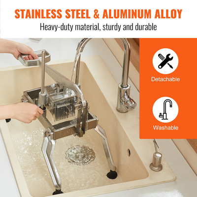 Εμπορικός κόφτης λαχανικών VEVOR, Κόφτης τομάτας 1/4 και 1/2 ίντσας, Κόφτης λαχανικών από ανοξείδωτο ατσάλι και κράμα αλουμινίου, Χειροκίνητος κόφτης ντομάτας με αντιολισθητικά πόδια, για ντομάτες, κρεμμύδια, πατάτες