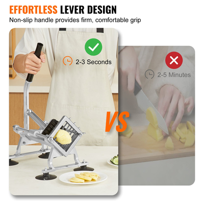 Εμπορική μηχανή κοπής λαχανικών VEVOR, 1/4&quot;+3/8&quot;+1/2&quot; Φρούτα κοπής, Κόφτης λαχανικών από ανοξείδωτο ατσάλι και κράμα αλουμινίου Μηχάνημα κοπής λαχανικών, Χειροκίνητος τεμαχιστής με αντιολισθητικά πόδια, για ραπανάκια, κρεμμύδια, πατάτες