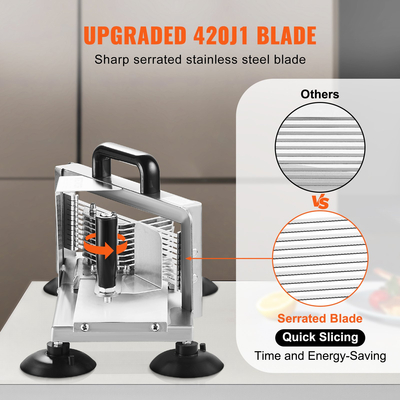 Επαγγελματικός κόφτης τομάτας VEVOR, Κόφτης τομάτας 3/8 ιντσών, Μηχάνημα κοπής ντομάτας βαρέως τύπου από ανοξείδωτο χάλυβα, χειροκίνητος κόφτης ντομάτας με αντιολισθητικά πόδια, για κοπή ντομάτας, αγγουριού, μπανάνας