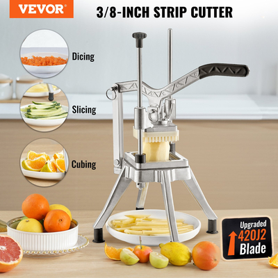 VEVOR Εμπορικός κόφτης λαχανικών φρούτων 3/8″ Blade Heavy Duty Professional Food Dicer Kattex French Fry Cutter Κόφτης κρεμμυδιού από ανοξείδωτο χάλυβα για πιπεριές ντομάτας Μανιτάρι πατάτας, ρολό