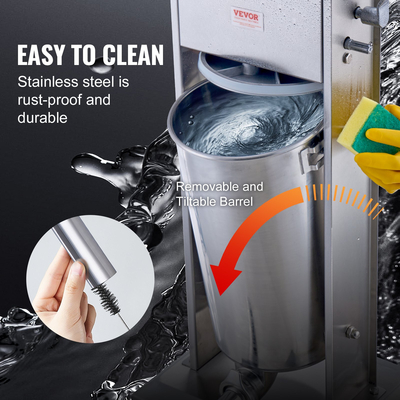 VEVOR Manual Sausage Stuffer 15 L Vertical Sausage Machine 304 Stainless Steel