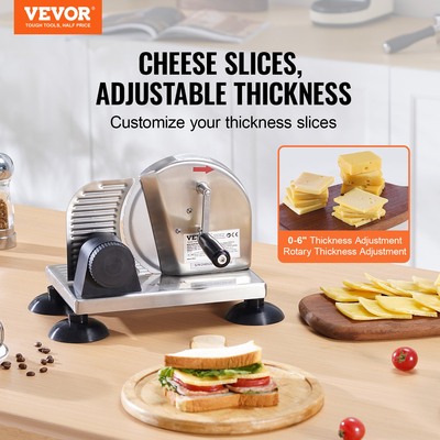 VEVOR Manual Bread Slicer 0-6&quot; Cheeser Butter Cutting for Kitchen Restaurant