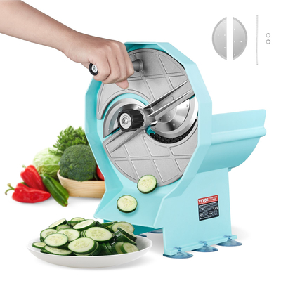 VEVOR Manual Vegetable Fruit Slicer, 0-0,5&quot;/0-12mm Thickness Adjustable Commercial Slicer Machine, Διπλές Θύρες Τροφοδοσίας, Μηχανή Κόφτη Τροφίμων Λεπίδων από ανοξείδωτο χάλυβα για αγγούρι, λεμόνι, ντομάτα