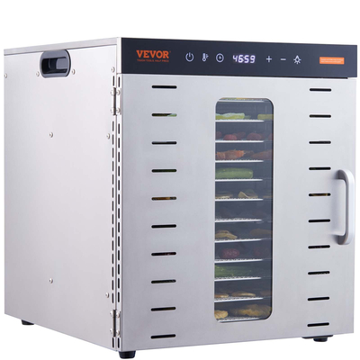 VEVOR 10 Trays Μηχανή αφυδάτωσης τροφίμων από ανοξείδωτο ατσάλι 1000W Jerky Fruit Drying