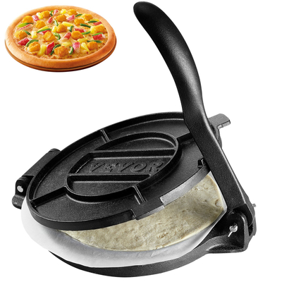 Πρέσα τορτίγιας VEVOR, Πρέσα τορτίγιας και Roti 10 ιντσών, Πρέσα Tortilladora Heavy Duty από χυτοσίδηρο, Pre-seasoned Pataconera Maker με 100 τμχ χαρτί περγαμηνής, Συσκευή ζύμης για τορτίγια αλευριού, Tawa, ασήμι