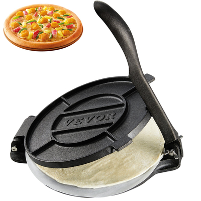 Πρέσα τορτίγιας VEVOR, Πρέσα τορτίγιας και Roti 8 ιντσών, Πρέσα Tortilladora Heavy Duty από χυτοσίδηρο, Pre-seasoned Pataconera Maker με 100 τμχ χαρτί περγαμηνής, Ζυμοποιός για τορτίγια αλευριού, Tawa, ασήμι