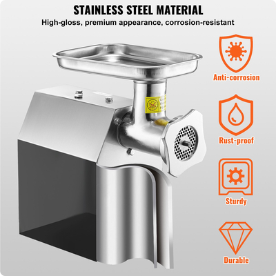 VEVOR Εμπορική ηλεκτρική μηχανή κρέατος 9,2 λίβρες/λεπτό Κουζίνα παρασκευής λουκάνικων