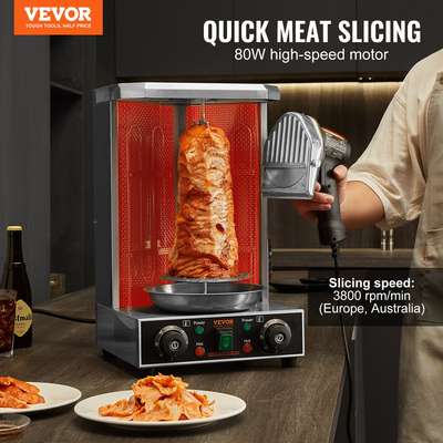 VEVOR Ηλεκτρικό μαχαίρι Shawarma Τουρκικό Doner Kebab Gyro Cutter με 2 λεπίδες