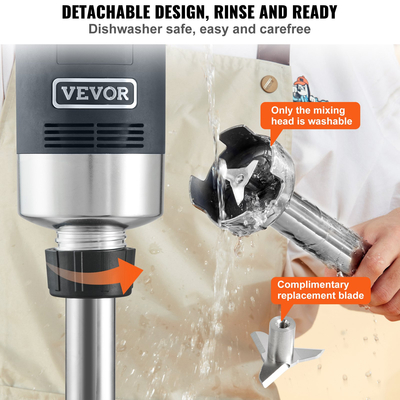VEVOR Commercial Immersion Blender Heavy Duty Hand Mixer 500W Μεταβλητής Ταχύτητας