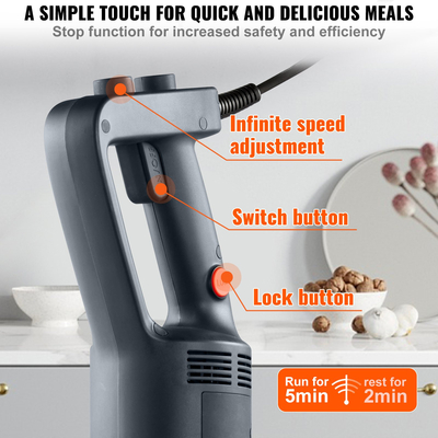 VEVOR Commercial Immersion Blender Heavy Duty Hand Mixer 500W Μεταβλητής Ταχύτητας