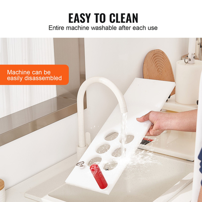 VEVOR Commercial Burger Patty Maker, 3 Convertible Mold (2/4/5-inch) Manual Beef Patty Maker, 1,5KG Hopper Μεγάλης Χωρητικότητας Μηχανή Τύπου Χάμπουργκερ, PE Meat Forming Processor with Handle &amp; Patty Paper