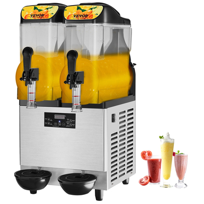 VEVOR Εμπορική μηχανή Slushy, 2 x 12L / 3,2 Gal διπλό μπολ, 48 φλιτζάνια εξόδου, 220V 950W από ανοξείδωτο χάλυβα Μαργαρίτα Smoothie παγωμένο ποτό Maker, μηχανή Slushie για πάρτι Cafe Restaurant Bars Οικιακή χρήση