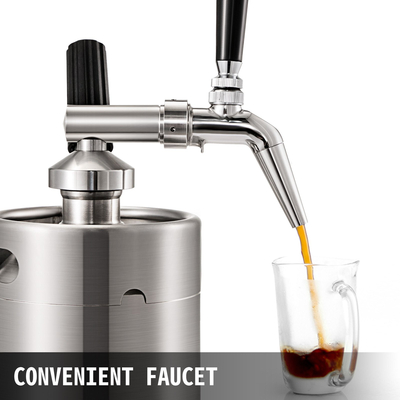 VEVOR Nitro Cold Brew Coffee Maker 2L Nitro Brew Coffee Maker από ανοξείδωτο χάλυβα Nitro Καφετιέρα Φορητή συσκευή Cold Brew Coffee Coffee Cold Brew with Brushes Home Brew Kit