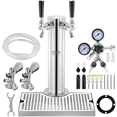 VEVOR Dual Taps Kegerator Tower Kit Kegerator Beer Tower &amp; A-System Keg Coupler