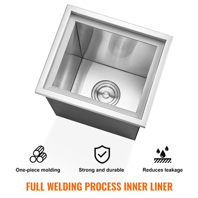 VEVOR Drop in Ice Chest, 14&quot;L x 12&quot;Π x 18&quot;H Ψύκτη από ανοξείδωτο ατσάλι, Επαγγελματικός Κάδος πάγου με κάλυμμα, 40 qt εξωτερικής κουζίνας Ice Bar, σωλήνας αποστράγγισης και βύσμα αποστράγγισης, για Cold Wine Beer