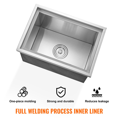 VEVOR Drop in Ice Chest, 20&quot;L x 14&quot;W x 12&quot;H Ψύκτη από ανοξείδωτο ατσάλι, Επαγγελματικός Κάδος πάγου με κάλυμμα, 40 qt Ice Bar εξωτερικής κουζίνας, σωλήνας αποστράγγισης και βύσμα αποστράγγισης, για Cold Wine Beer