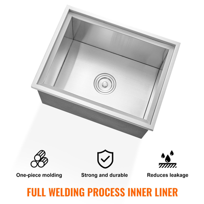 VEVOR Drop in Ice Chest, 22&quot;L x 17&quot;W x 12&quot;H Ψύκτη πάγου από ανοξείδωτο ατσάλι, Επαγγελματικός Κάδος πάγου με κάλυμμα, 40 qt Ice Bar εξωτερικής κουζίνας, σωλήνας αποστράγγισης και βύσμα αποστράγγισης, για Cold Wine Beer