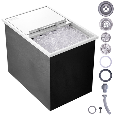 VEVOR 27&quot;x18&quot;x21&quot; Drop in Ice Chest Cooler Ice Doll από ανοξείδωτο ατσάλι με κάλυμμα