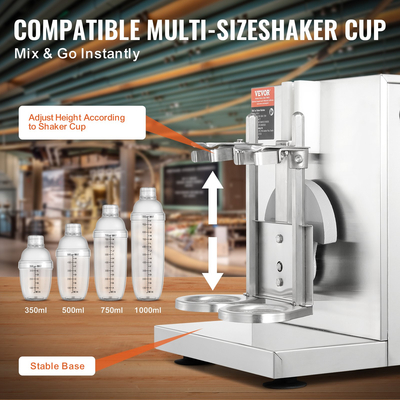 Μηχάνημα Milkshake Maker 120W Electric Milk Shaker από ανοξείδωτο ατσάλι Εμπορική