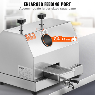 Εμπορική μηχανή αποχυμωτή ζαχαροκάλαμου VEVOR 110LBS/H Output 3 Rollers 2,4&quot; Είσοδος
