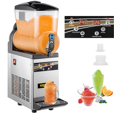 VEVOR Commercial Slushy Ice Machine, 1 x 15 L Commercial Slush Ice Machine 500 W 220 V Stainless Steel Slush Ice Machine Slush Machine 52 x 21 x 80 cm Slushy Maker Machine Machine Slush