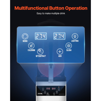 VEVOR 12L Commercial Slushy Machine Margarita Smoothie Frozen Drink Maker