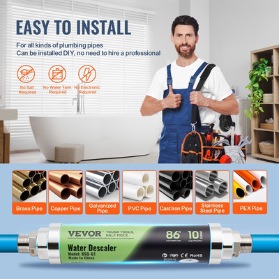 VEVOR Ολόκληρο το σπίτι χωρίς αλάτι Αφαλάτωση Σύστημα αφαλάτωσης φυσικής ζυγαριάς Κράμα SAAS