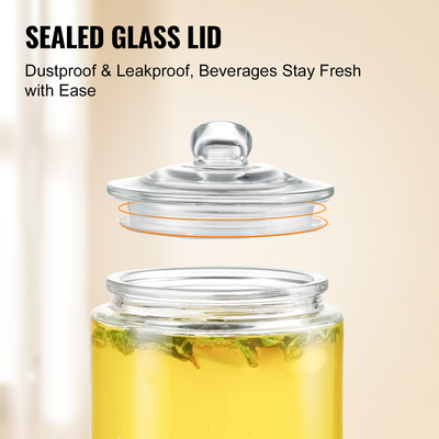 VEVOR Beverage Dispenser, 1 Gallon Dispensers Drink Dispens for Party, Glass Juice Dispenser with Stainless Steel Spigot, Iced Tea Juice Water Dispenser, για εστιατόρια, ξενοδοχεία, πάρτι