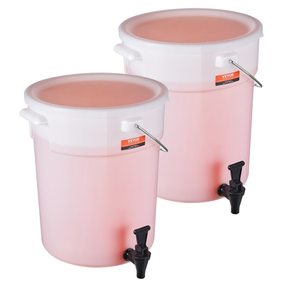 VEVOR Beverage Dispenser, 5 Gallon Dispensers Drink Dispens for Party, Plastic Juice Dispenser with Spigot and Καπάκι, Iced Tea Juice Water Dispenser, for Restaurants, Hotels, Party, 2 Pack