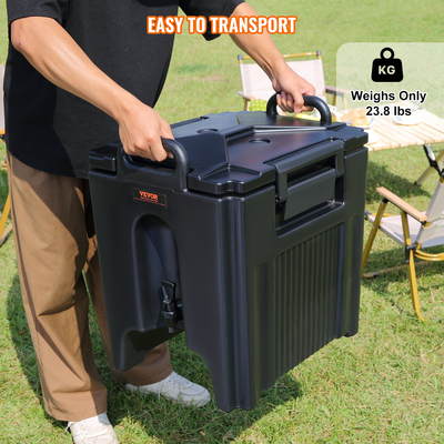 VEVOR Insulated Beverage Dispenser, 10 Gallon, Food-grade LL9450UP Hot and Cold Beverage Server, Thermal Drink Dispenser Cooler with 1,18 in PU Layer Baucet Two Stage, for Restaurant Drink Shop