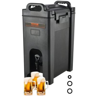 VEVOR Insulated Beverage Dispenser, 5 Gallon, Food-grade LDPE Beverage Server, Thermal Drink Dispenser Cooler with 0,9 in PU Layer Baucet Two Stage, for Restaurant Drink Shop