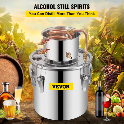 VEVOR Moonshine Still Distillery Kit 3.3Gal Water Essential Oil Distilling Kit με αντλία νερού