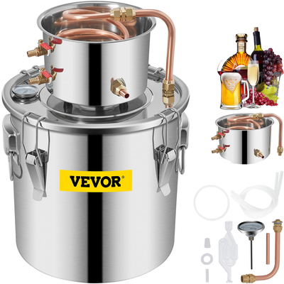 VEVOR Moonshine Still Distillery Kit 3.3Gal Water Essential Oil Distilling Kit με αντλία νερού