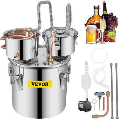 8,5 Gal Home Χρήση Moonshine Still Brewing από ανοξείδωτο ατσάλι αιθέριο έλαιο διπλού βαρελιού