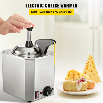 VEVOR Fudge Warmer 1 Pump Hot Cheese Pump Αντλία τυριού από ανοξείδωτο χάλυβα 30-110℃ Nacho Cheese Warmer with Heating Block Dispenser Nacho Cheese with Pump 10-30ML ανά ώρα για καυτή καραμέλα τυριού φοντάν