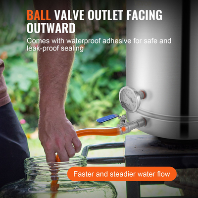 Βραστήρας VEVOR από ανοξείδωτο χάλυβα, Κατσαρόλα ζυθοποιίας 16 ΓΑΛΟΝΙΩΝ, Τριπλός πάτος για μπύρα, Κατσαρόλα βραστήρα, Προμήθειες οικιακής παρασκευής Περιλαμβάνει καπάκι, λαβή, θερμόμετρο, στόμιο σφαιρικής βαλβίδας, φίλτρο, δίσκος φίλτρου