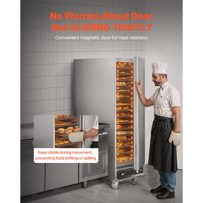 VEVOR Hot Box Food Warmer 16-Tier Concession Θερμαντικό ντουλάπι με δίσκο νερού